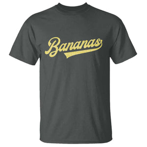 Funny Banana Pattern Typography T Shirt Retro Throwback Fruit Lover TS12 Dark Heather Print Your Wear