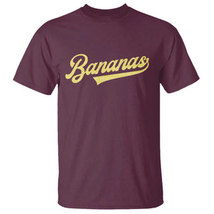 Funny Banana Pattern Typography T Shirt Retro Throwback Fruit Lover TS12 Maroon Print Your Wear