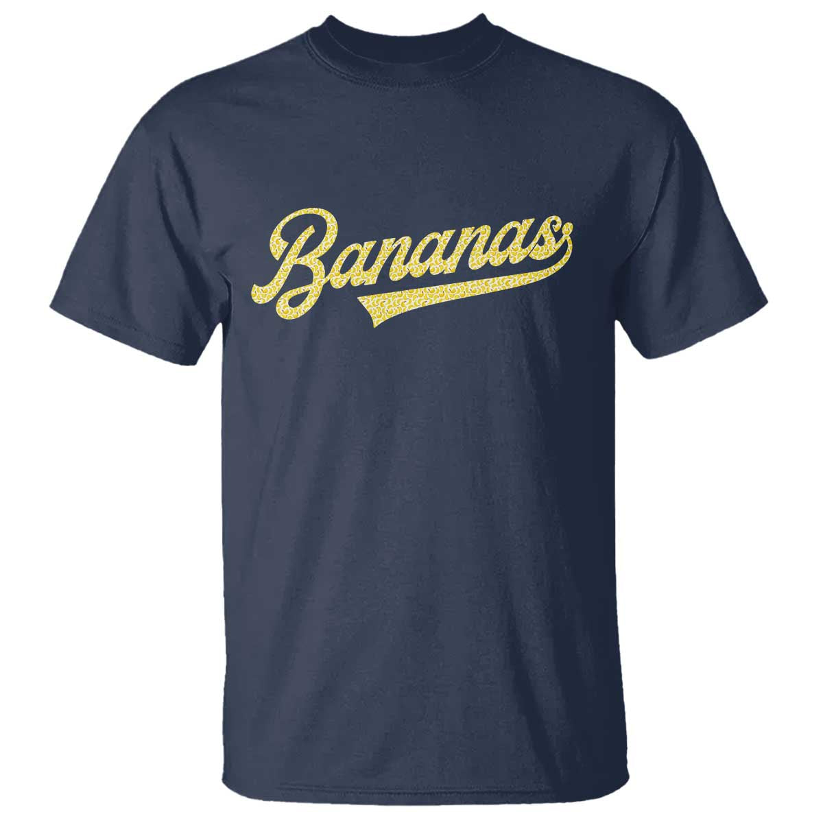 Funny Banana Pattern Typography T Shirt Retro Throwback Fruit Lover TS12 Navy Print Your Wear