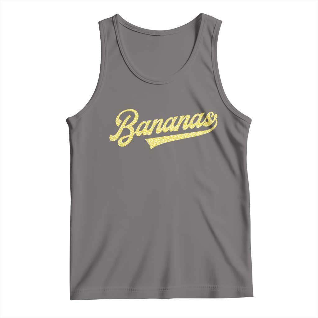Funny Banana Pattern Typography Tank Top Retro Throwback Fruit Lover TS12 Deep Heather Print Your Wear