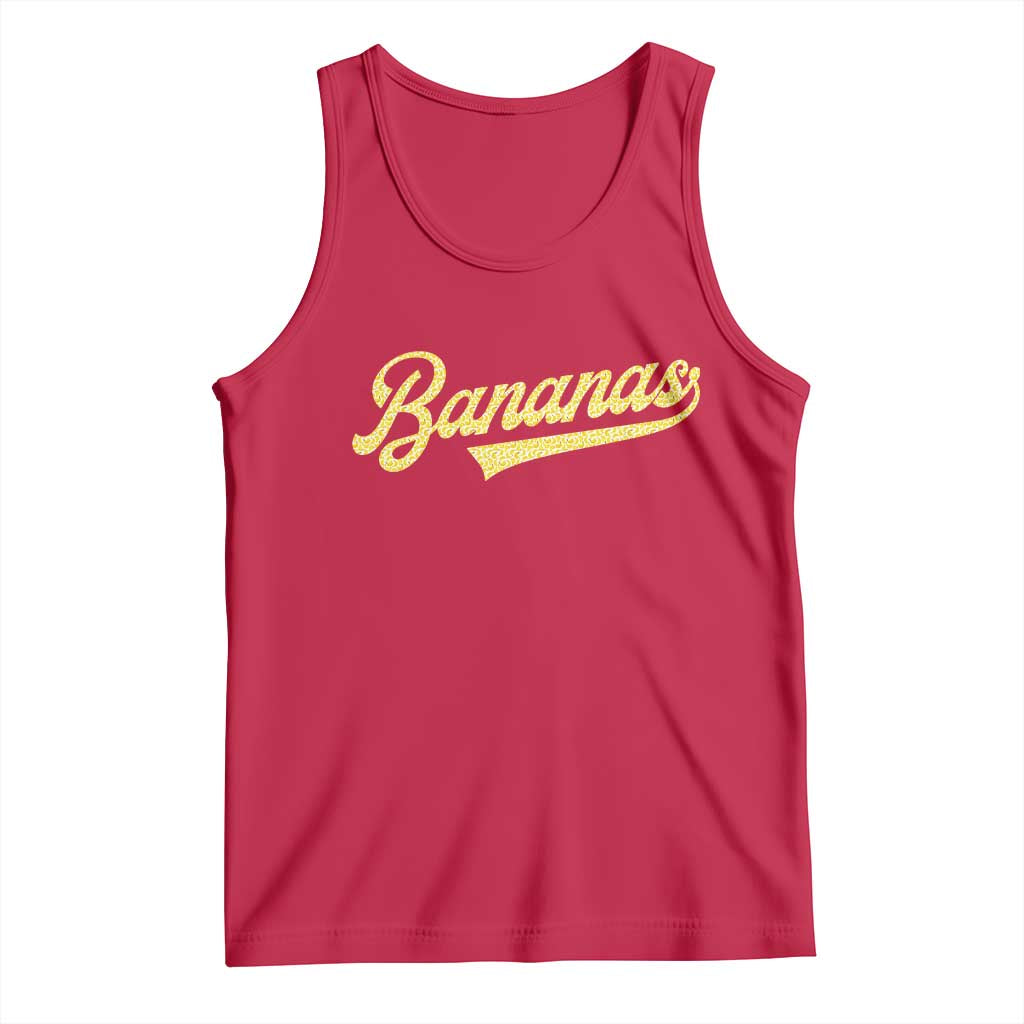 Funny Banana Pattern Typography Tank Top Retro Throwback Fruit Lover TS12 Red Print Your Wear