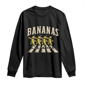 Retro Bananas Parody Long Sleeve Shirt Funny Baseball Player Gift TS12 Black Print Your Wear