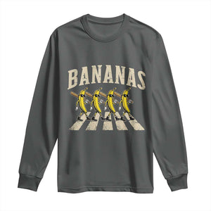 Retro Bananas Parody Long Sleeve Shirt Funny Baseball Player Gift TS12 Dark Heather Print Your Wear