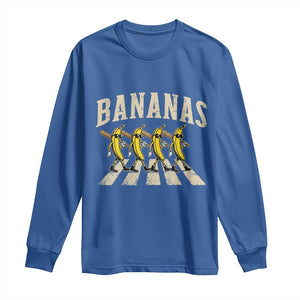 Retro Bananas Parody Long Sleeve Shirt Funny Baseball Player Gift TS12 Royal Blue Print Your Wear