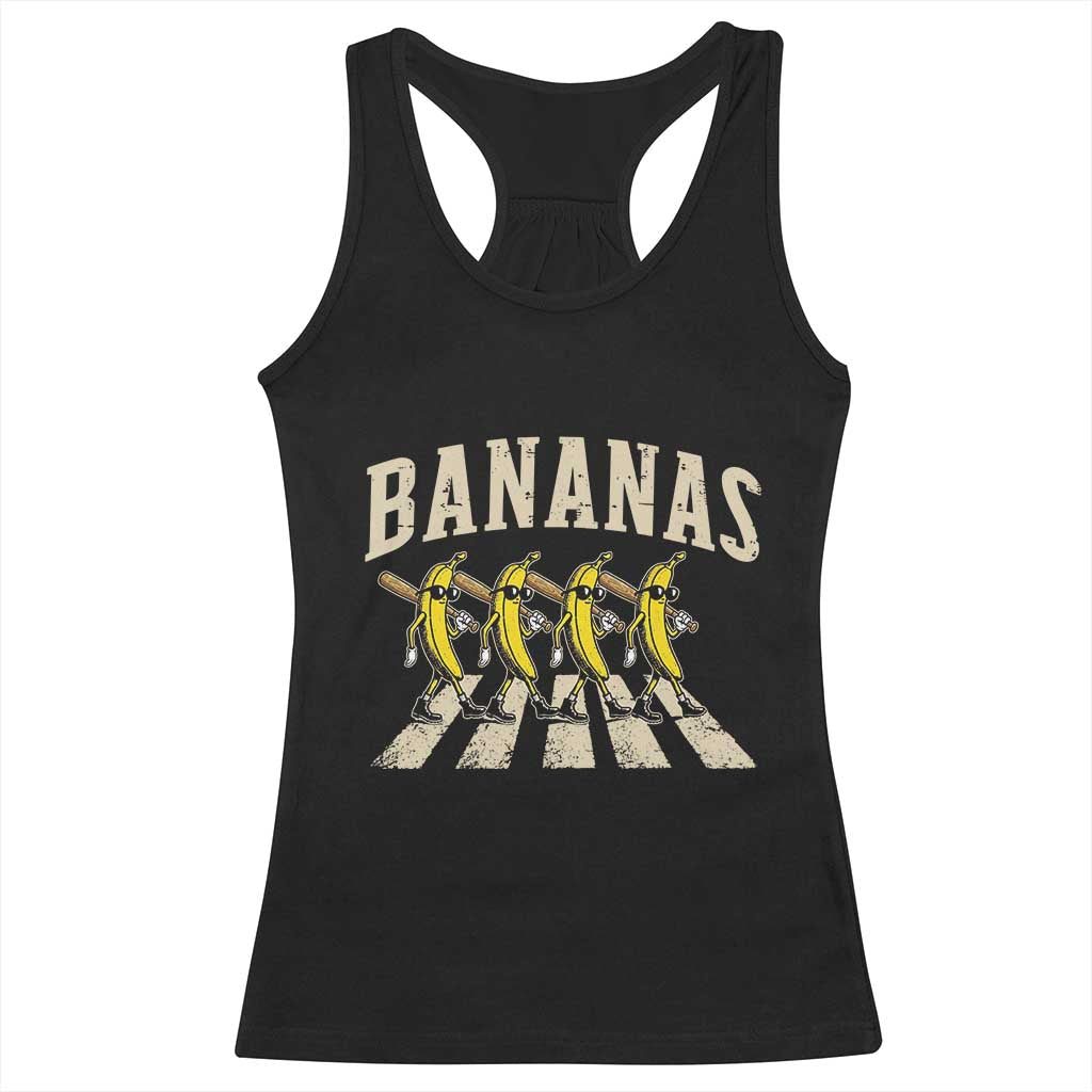 Retro Bananas Parody Racerback Tank Top Funny Baseball Player Gift TS12 Black Print Your Wear
