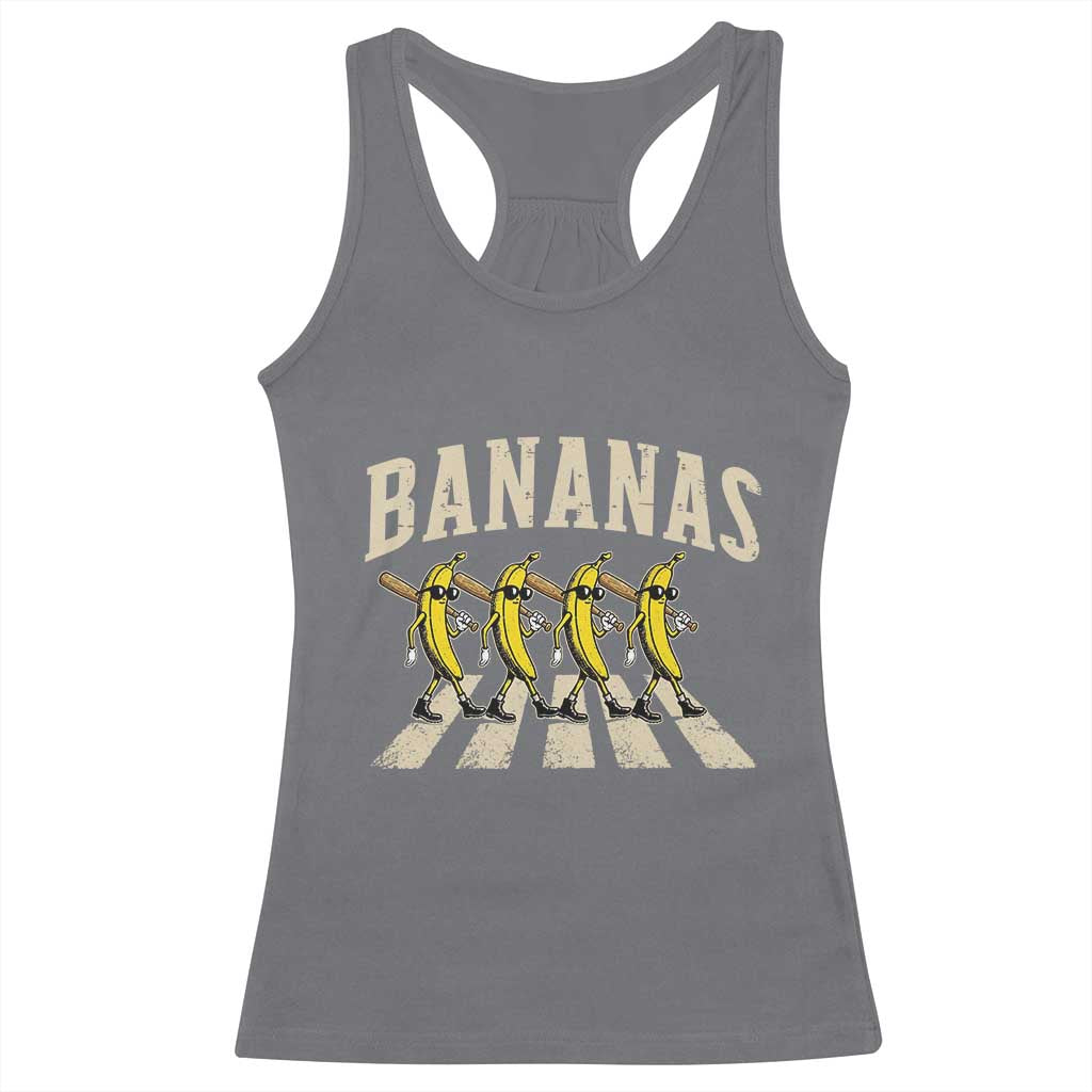 Retro Bananas Parody Racerback Tank Top Funny Baseball Player Gift TS12 Charcoal Print Your Wear