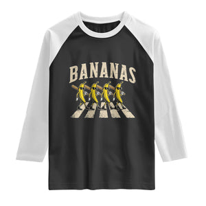 Retro Bananas Parody Raglan Shirt Funny Baseball Player Gift TS12 Black White Print Your Wear