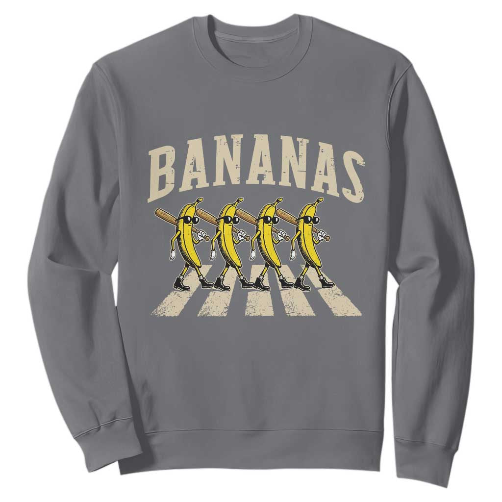 Retro Bananas Parody Sweatshirt Funny Baseball Player Gift TS12 Charcoal Print Your Wear