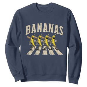 Retro Bananas Parody Sweatshirt Funny Baseball Player Gift TS12 Navy Print Your Wear
