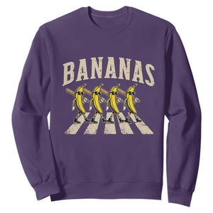 Retro Bananas Parody Sweatshirt Funny Baseball Player Gift TS12 Purple Print Your Wear