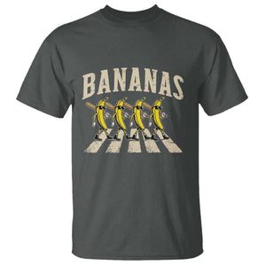 Retro Bananas Parody T Shirt Funny Baseball Player Gift TS12 Dark Heather Print Your Wear