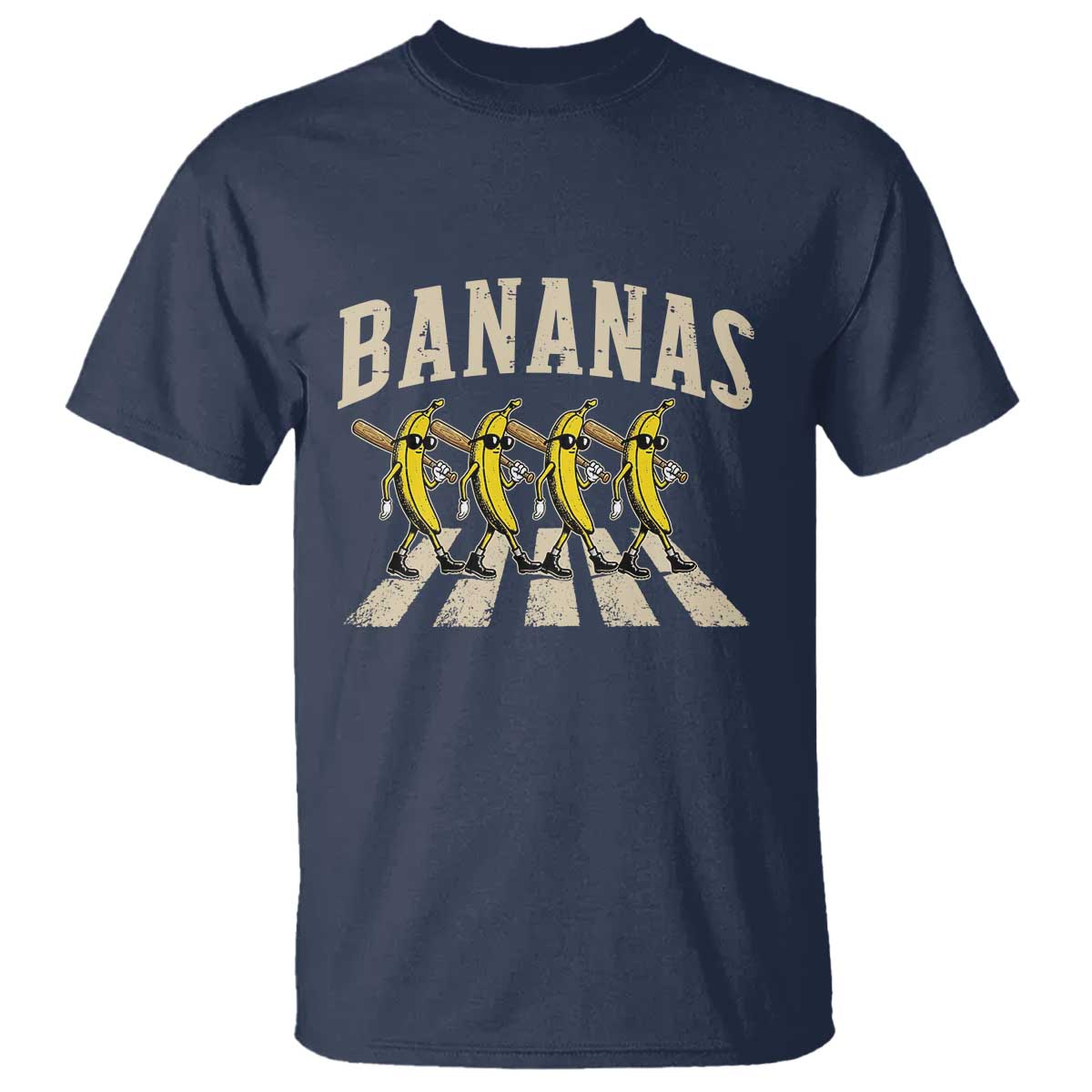 Retro Bananas Parody T Shirt Funny Baseball Player Gift TS12 Navy Print Your Wear