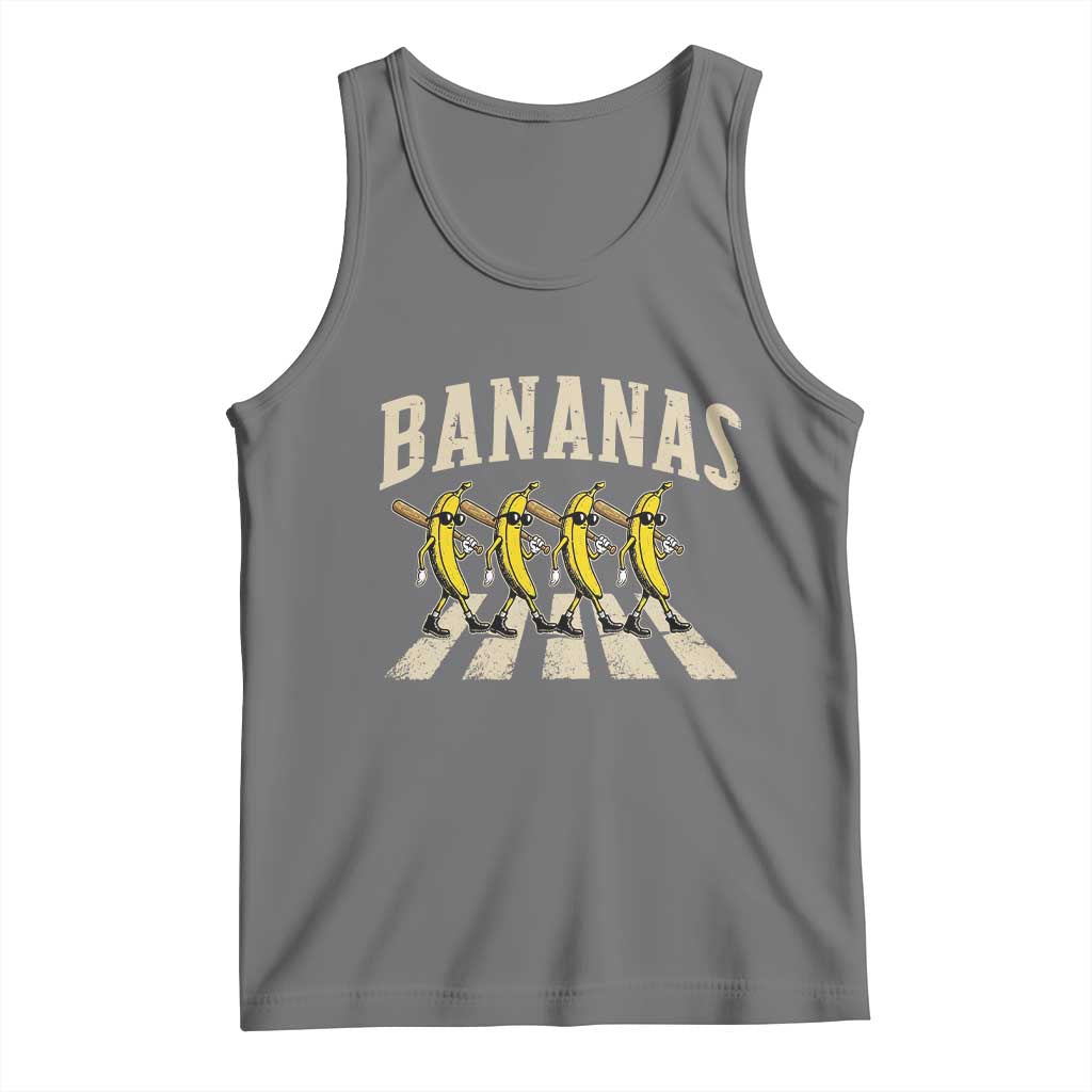 Retro Bananas Parody Tank Top Funny Baseball Player Gift TS12 Black Heather Print Your Wear