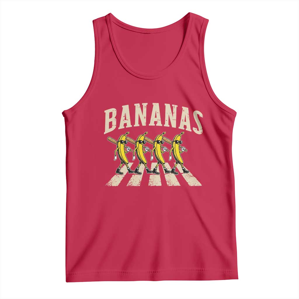Retro Bananas Parody Tank Top Funny Baseball Player Gift TS12 Red Print Your Wear