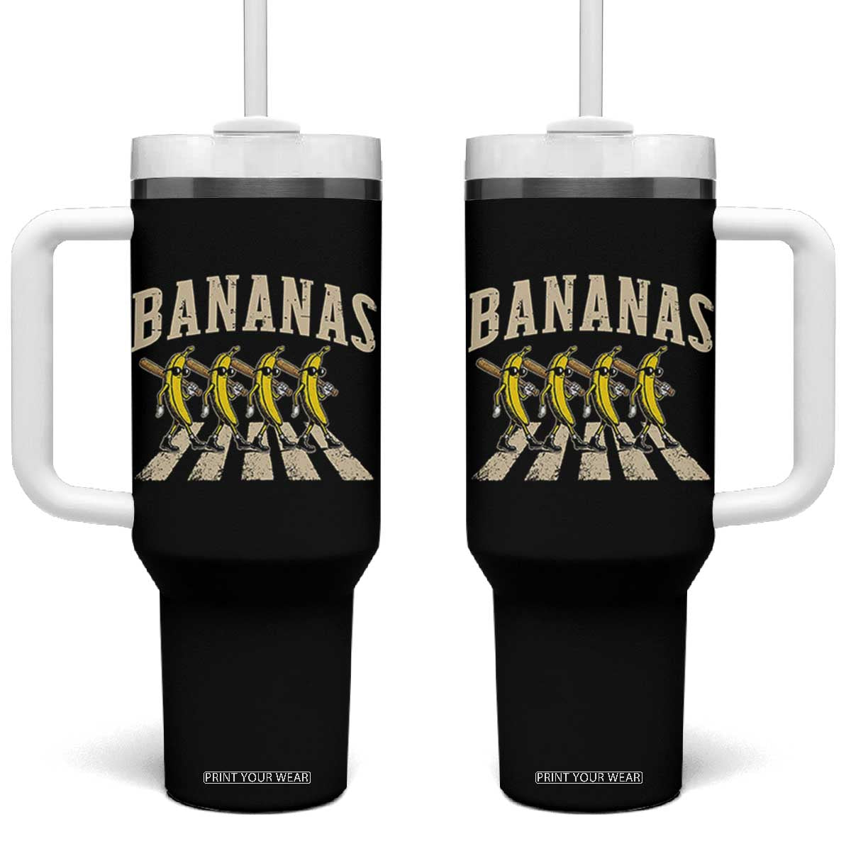 Retro Bananas Parody Tumbler With Handle Funny Baseball Player Gift TS12 One Size: 40 oz Black Print Your Wear