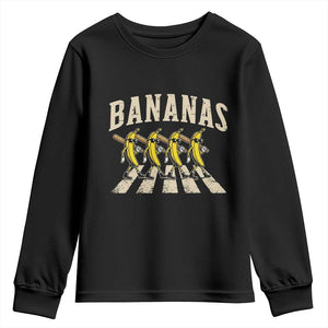 Retro Bananas Parody Youth Sweatshirt Funny Baseball Player Gift TS12 Black Print Your Wear