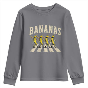 Retro Bananas Parody Youth Sweatshirt Funny Baseball Player Gift TS12 Charcoal Print Your Wear
