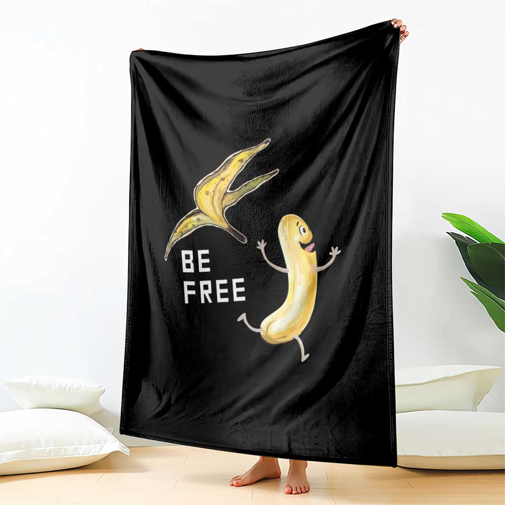 Funny Banana Striptease Be Free Graphic Throw Blanket TS12 Print Your Wear