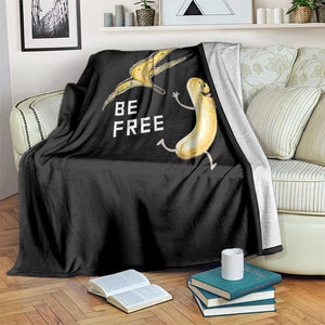 Funny Banana Striptease Be Free Graphic Throw Blanket TS12 Print Your Wear
