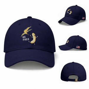 Funny Banana Striptease Be Free Graphic Baseball Cap TS12 Baseball Cap Universal Fit Dark Blue Print Your Wear