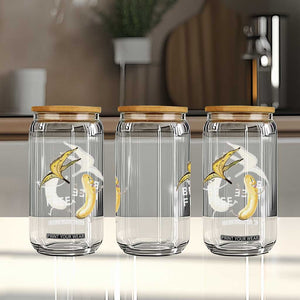 Funny Banana Striptease Be Free Graphic Glass Can TS12 Print Your Wear
