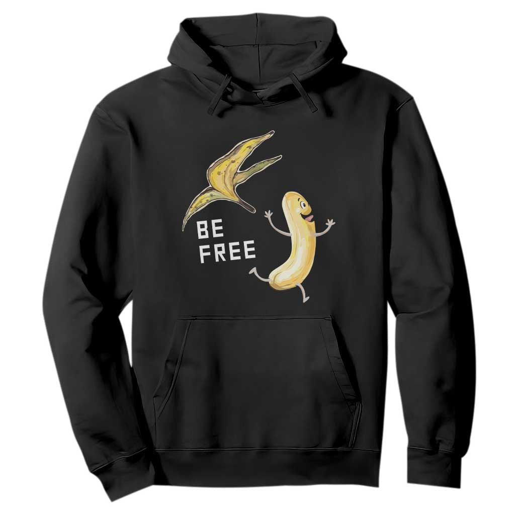 Funny Banana Striptease Be Free Graphic Hoodie TS12 Black Print Your Wear