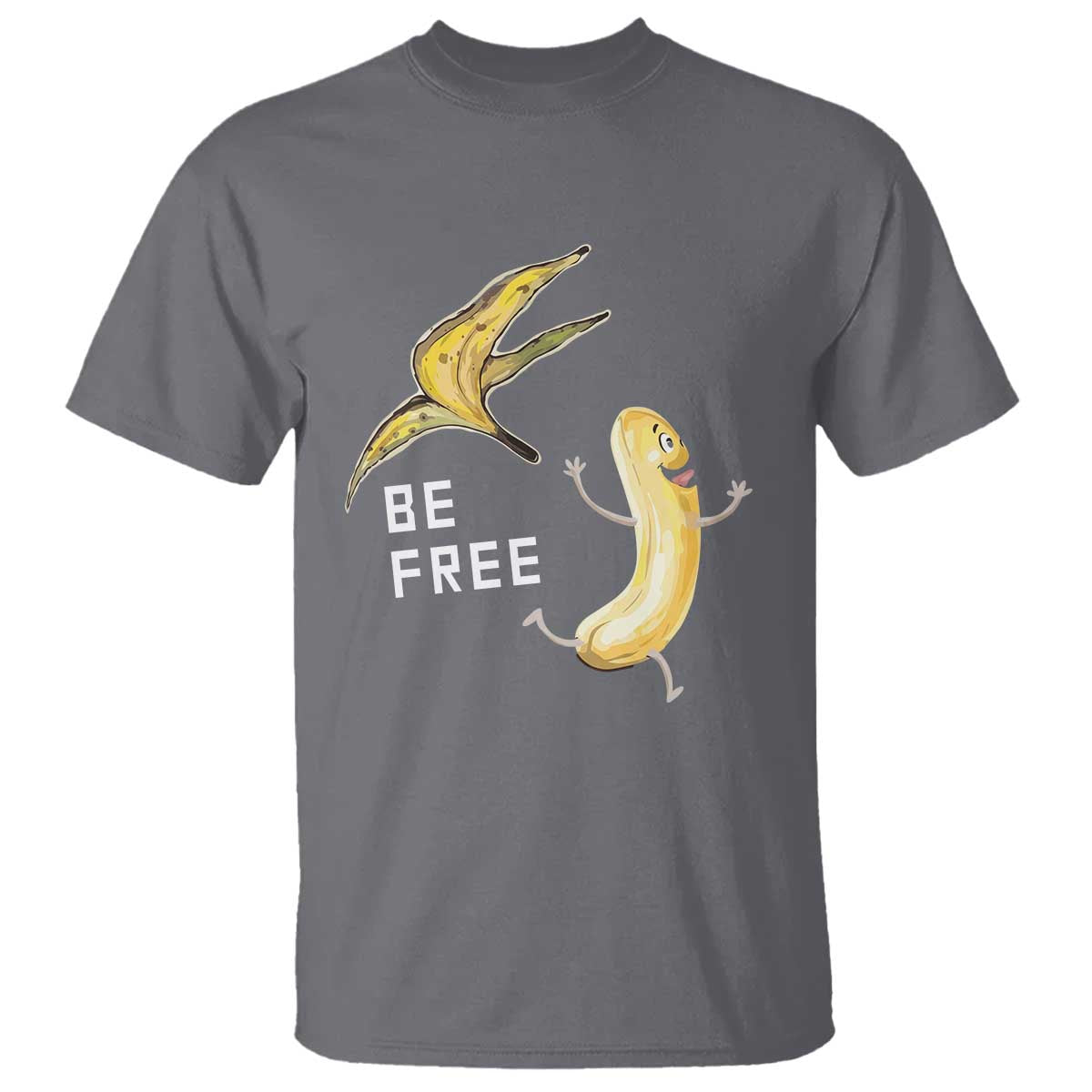 Funny Banana Striptease Be Free Graphic T Shirt TS12 Charcoal Print Your Wear