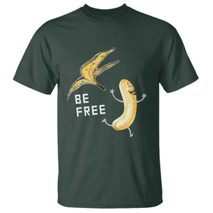 Funny Banana Striptease Be Free Graphic T Shirt TS12 Dark Forest Green Print Your Wear