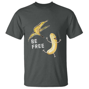 Funny Banana Striptease Be Free Graphic T Shirt TS12 Dark Heather Print Your Wear
