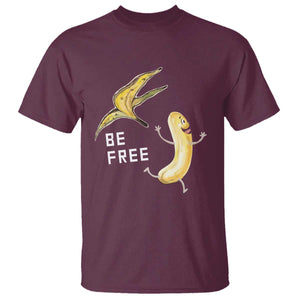 Funny Banana Striptease Be Free Graphic T Shirt TS12 Maroon Print Your Wear