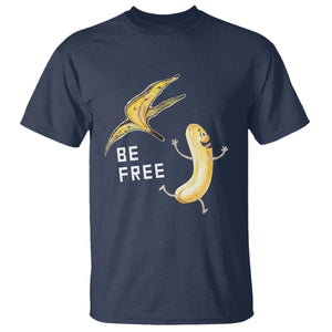 Funny Banana Striptease Be Free Graphic T Shirt TS12 Navy Print Your Wear