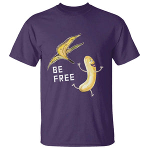 Funny Banana Striptease Be Free Graphic T Shirt TS12 Purple Print Your Wear