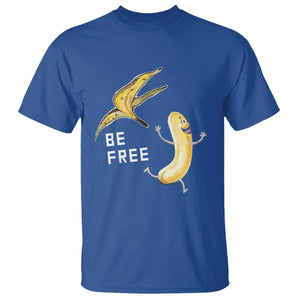 Funny Banana Striptease Be Free Graphic T Shirt TS12 Royal Blue Print Your Wear