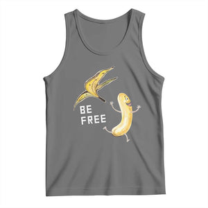 Funny Banana Striptease Be Free Graphic Tank Top TS12 Black Heather Print Your Wear