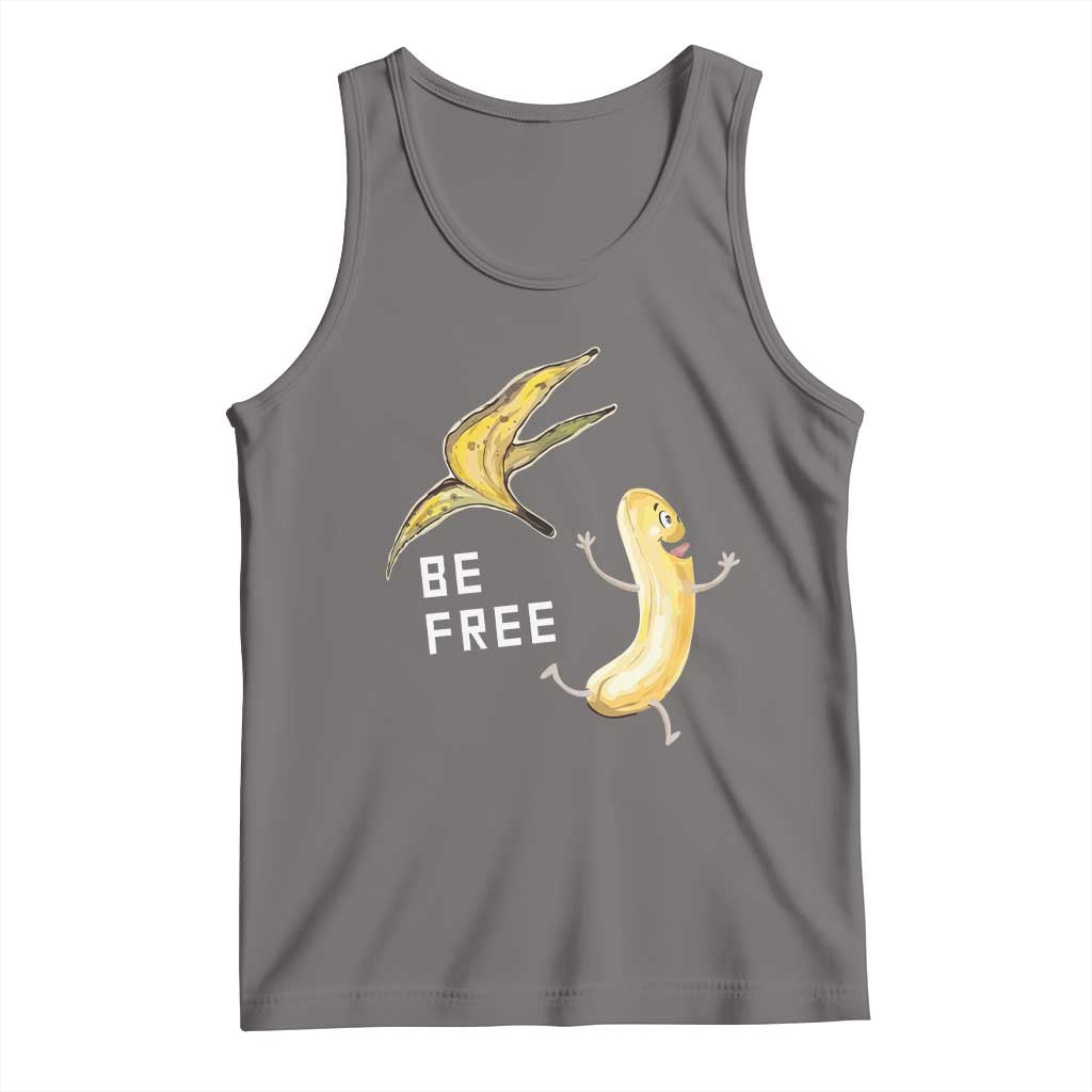 Funny Banana Striptease Be Free Graphic Tank Top TS12 Deep Heather Print Your Wear