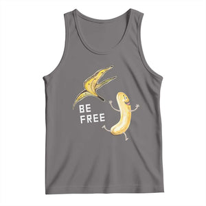 Funny Banana Striptease Be Free Graphic Tank Top TS12 Deep Heather Print Your Wear