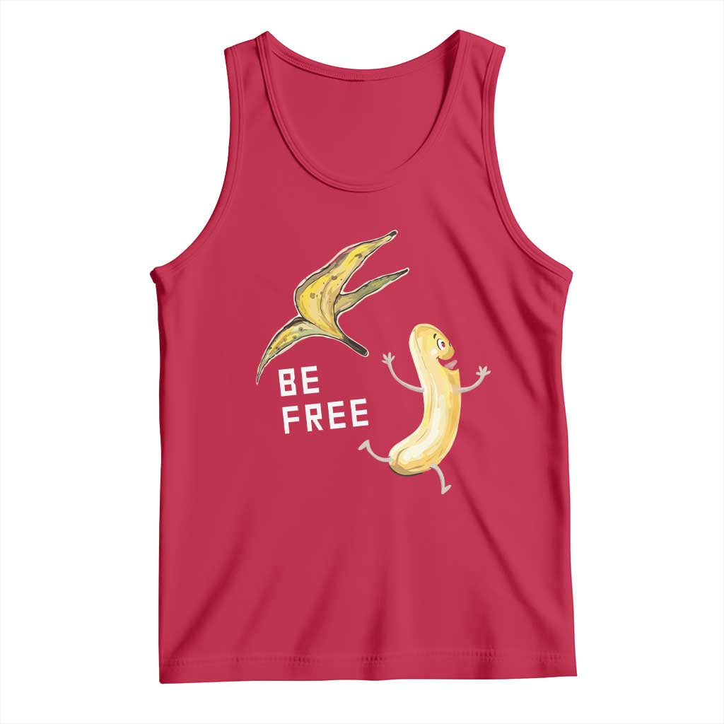 Funny Banana Striptease Be Free Graphic Tank Top TS12 Red Print Your Wear