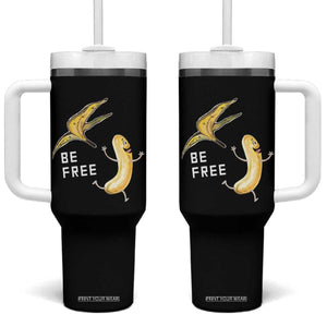 Funny Banana Striptease Be Free Graphic Tumbler With Handle TS12 One Size: 40 oz Black Print Your Wear