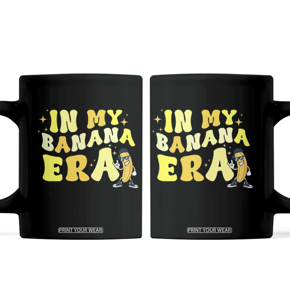 Funny In My Banana Era Graphic Coffee Mug Retro Fruit Lover TS12 Black Print Your Wear