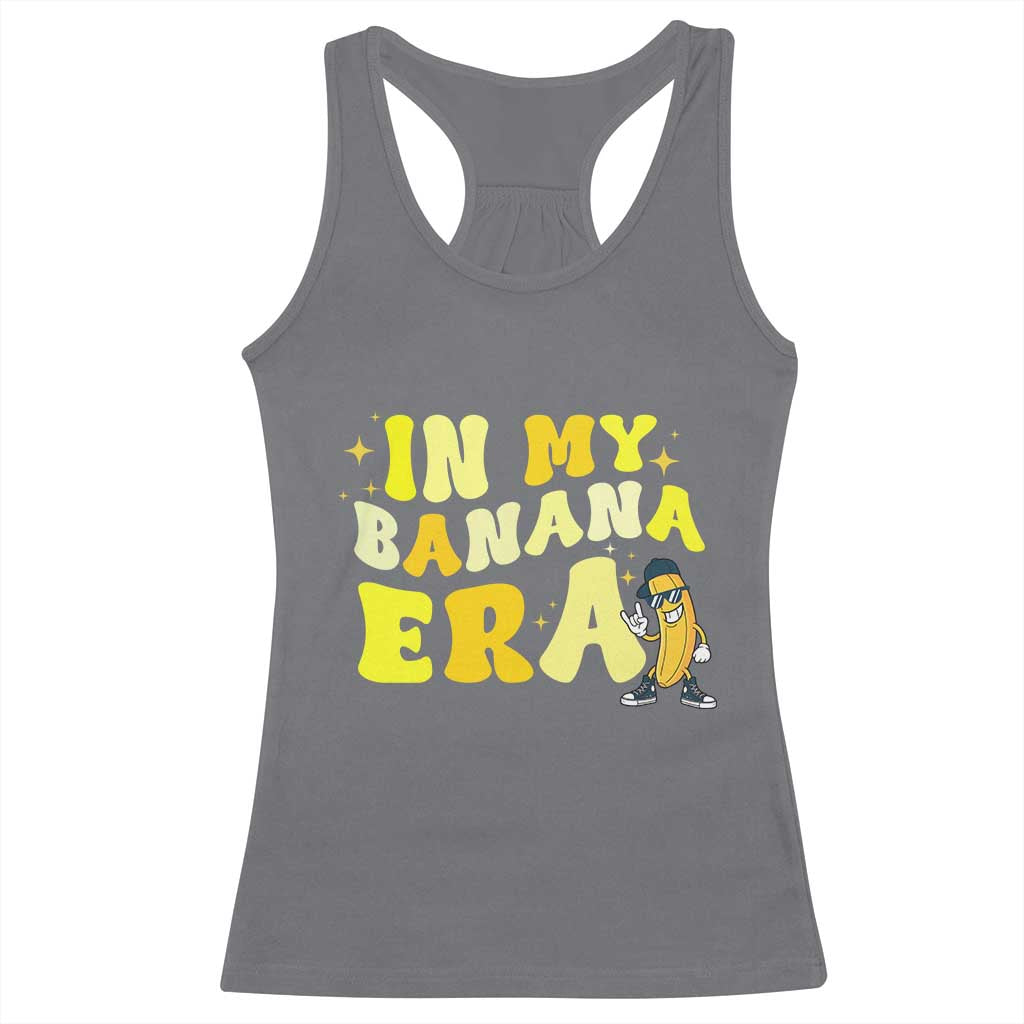 Funny In My Banana Era Graphic Racerback Tank Top Retro Fruit Lover TS12 Charcoal Print Your Wear