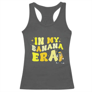 Funny In My Banana Era Graphic Racerback Tank Top Retro Fruit Lover TS12 Dark Heather Print Your Wear