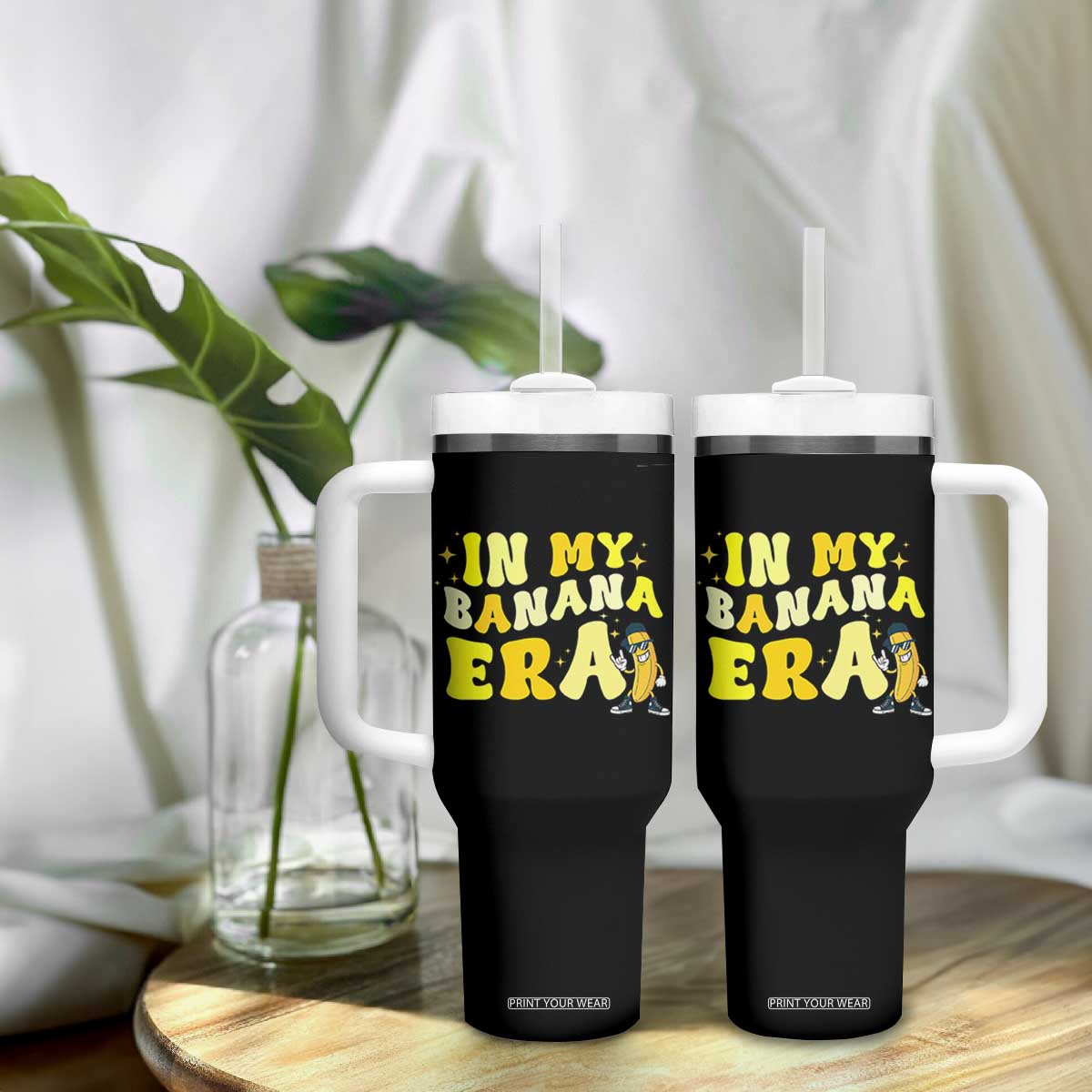 Funny In My Banana Era Graphic Tumbler With Handle Retro Fruit Lover TS12 Print Your Wear
