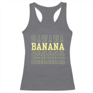 Banana Layered Text Graphic Racerback Tank Top Banana Lover Gift TS12 Charcoal Print Your Wear