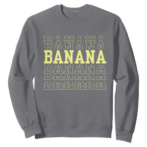 Banana Layered Text Graphic Sweatshirt Banana Lover Gift TS12 Charcoal Print Your Wear