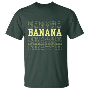Banana Layered Text Graphic T Shirt Banana Lover Gift TS12 Dark Forest Green Print Your Wear