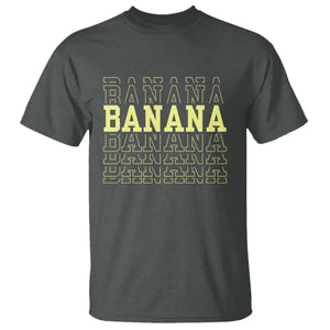 Banana Layered Text Graphic T Shirt Banana Lover Gift TS12 Dark Heather Print Your Wear