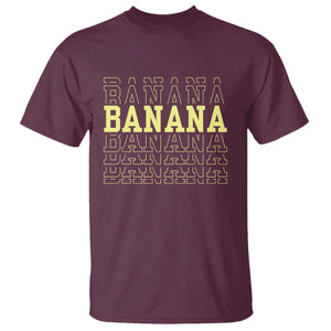 Banana Layered Text Graphic T Shirt Banana Lover Gift TS12 Maroon Print Your Wear