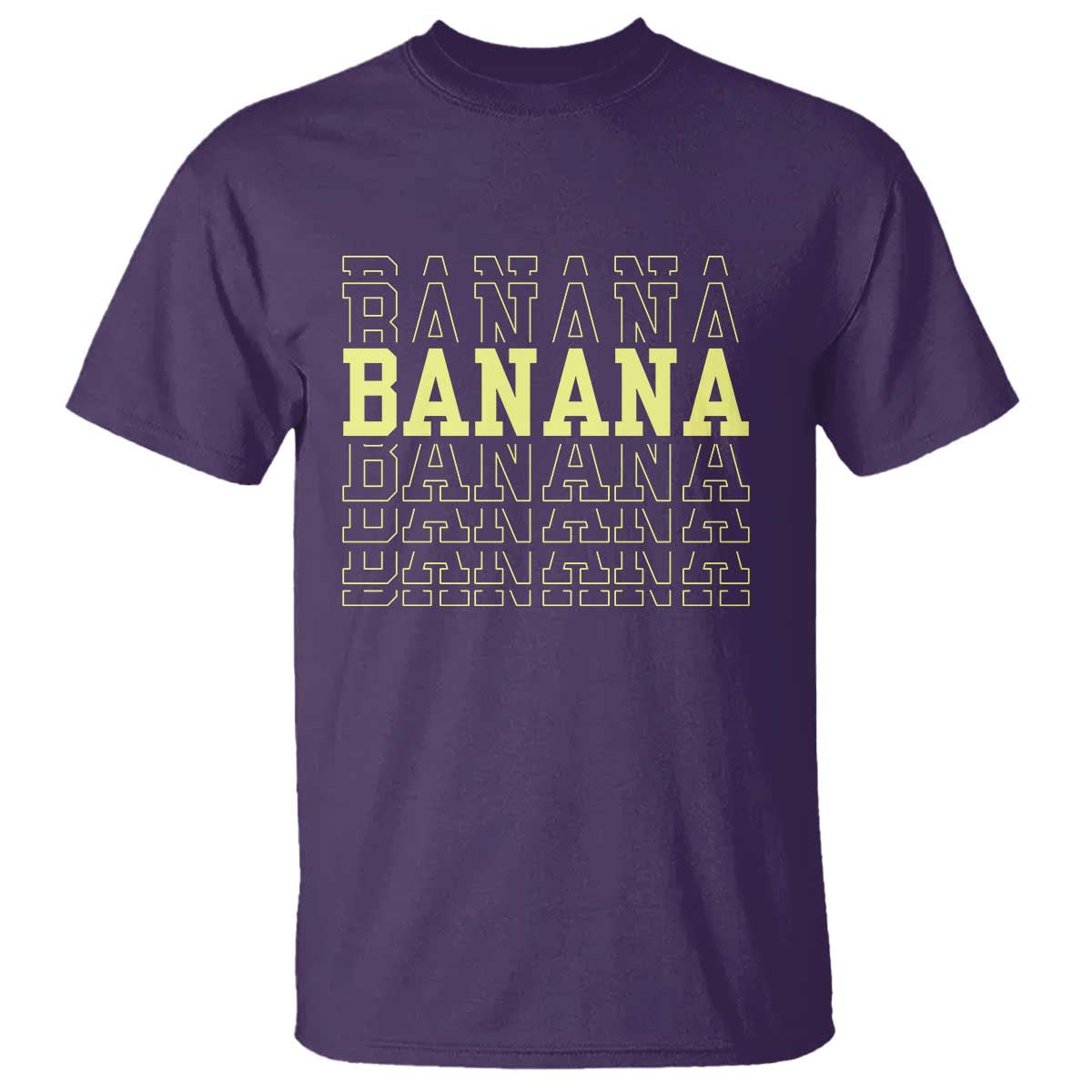 Banana Layered Text Graphic T Shirt Banana Lover Gift TS12 Purple Print Your Wear