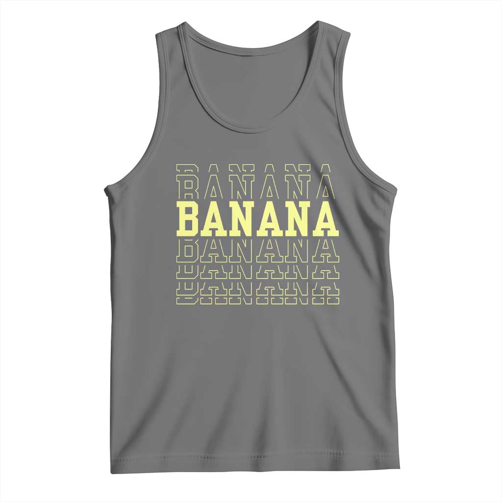 Banana Layered Text Graphic Tank Top Banana Lover Gift TS12 Black Heather Print Your Wear