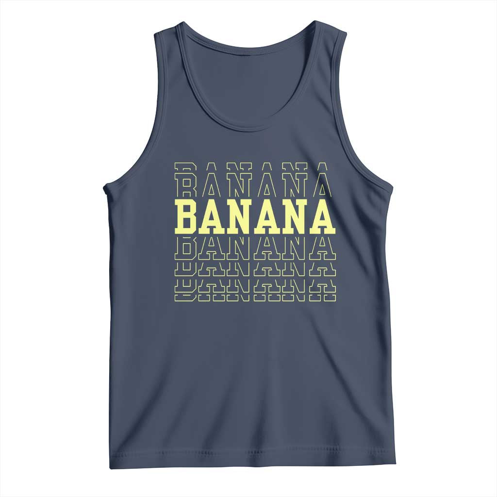 Banana Layered Text Graphic Tank Top Banana Lover Gift TS12 Navy Print Your Wear